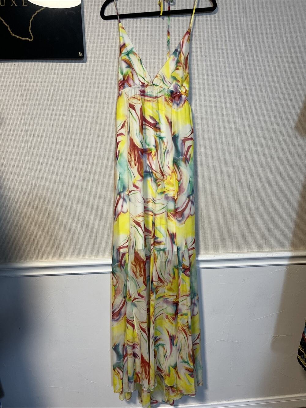 Alice & Olivia Watercolor Silk Maxi Dress